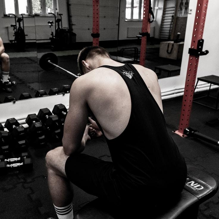 Weight training area with free weights and machines